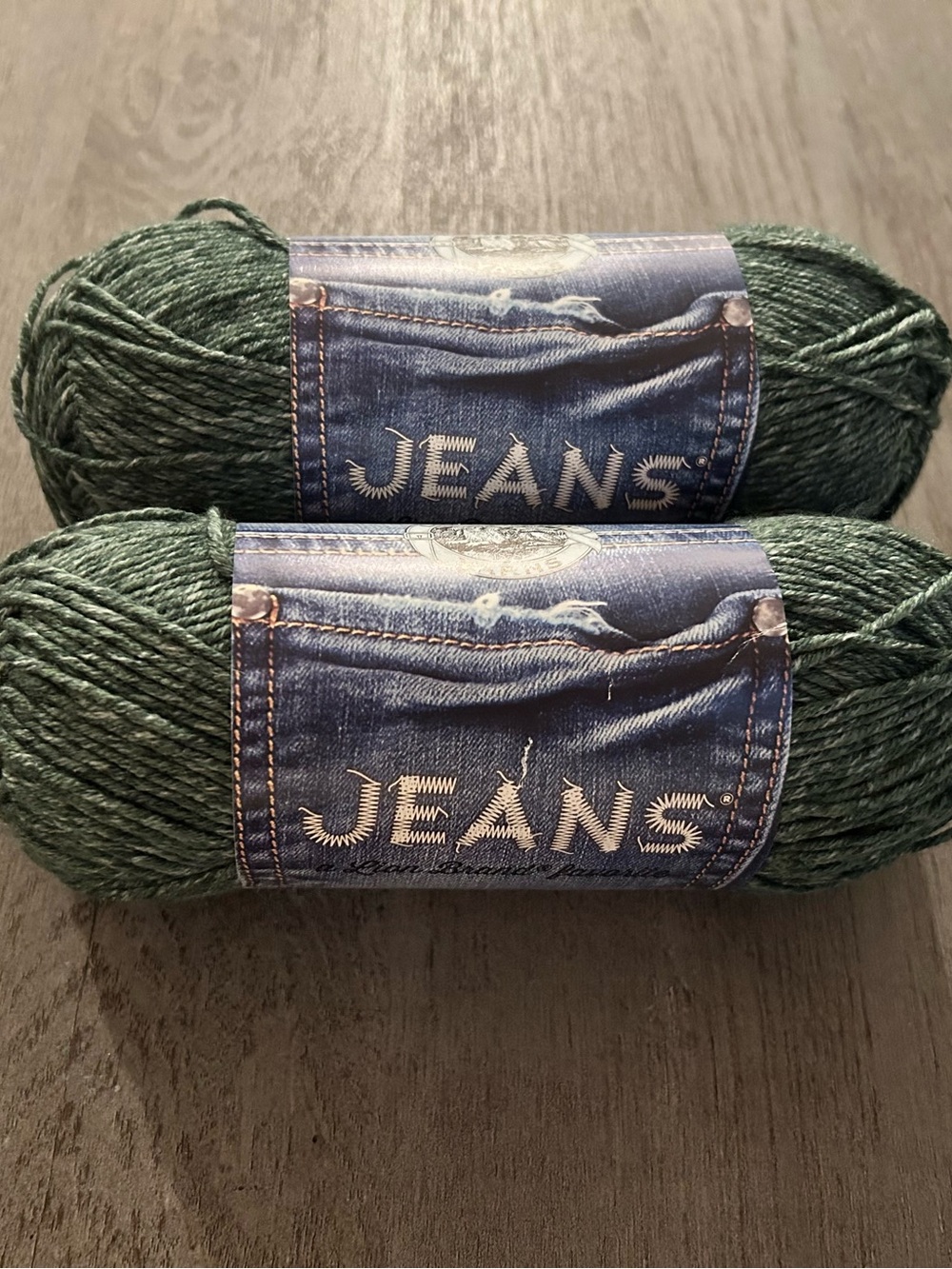 Lion brand jeans Yarn Skeins in color vintage